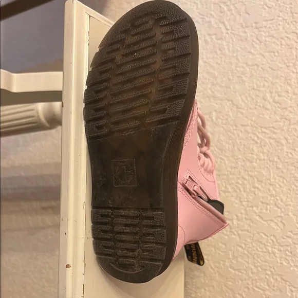 Doc Martens Pink Lace-Up Boots (Girls) - Picture 2 of 5